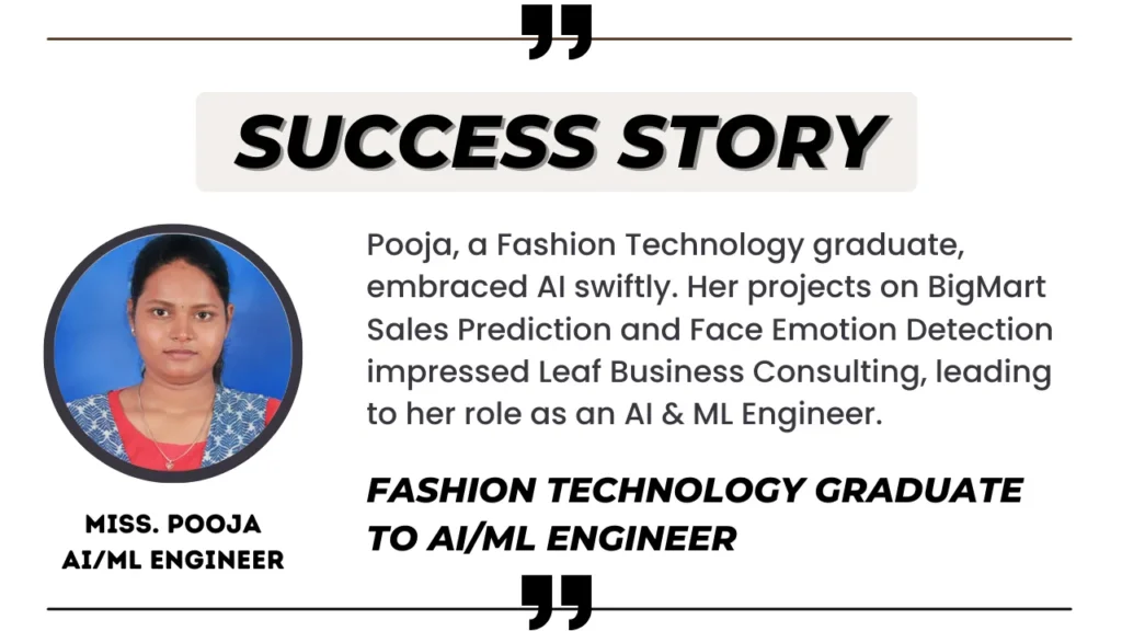 Pooja Success Story
