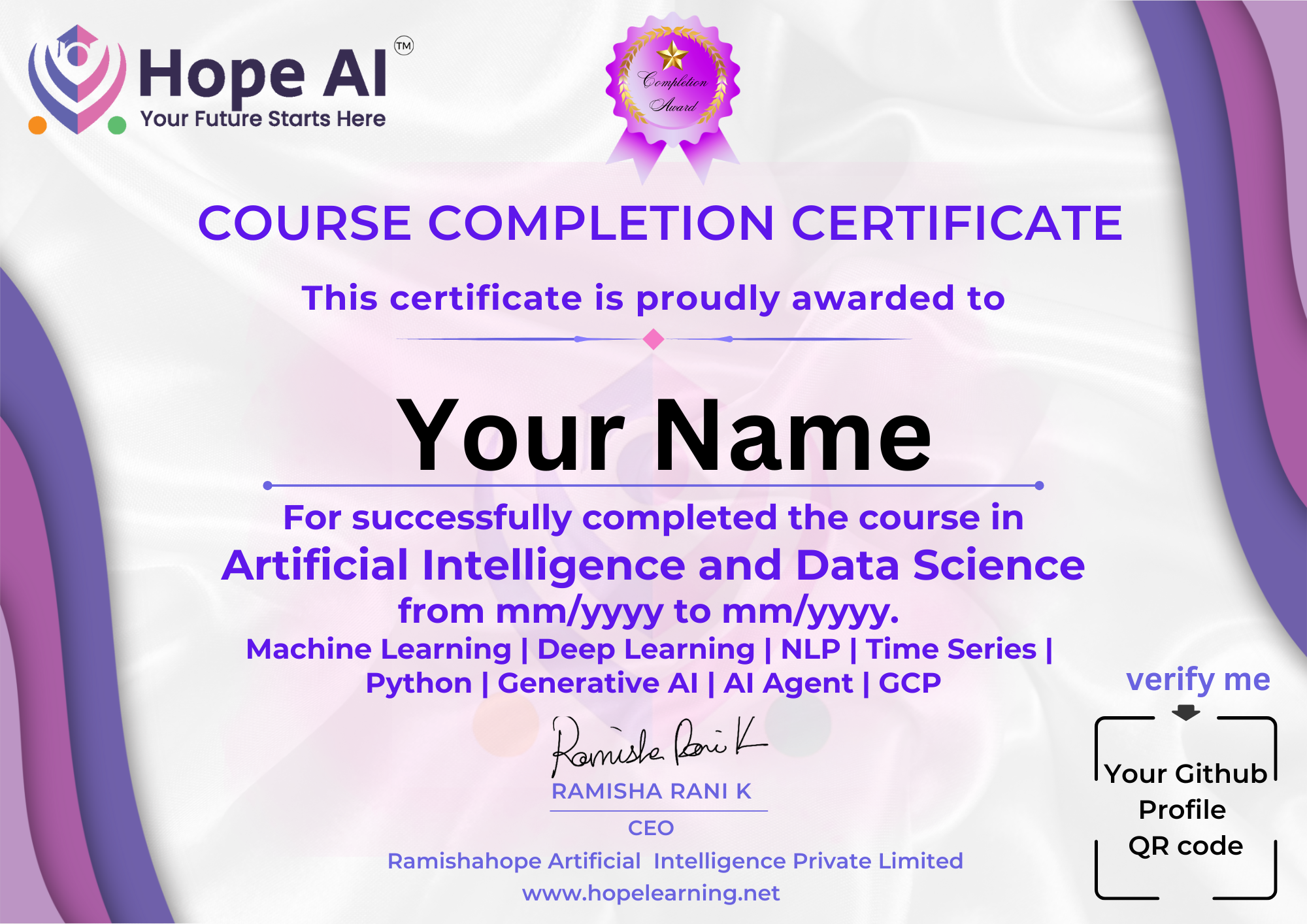 AI Course Certificate