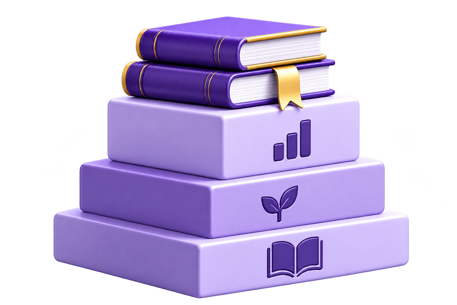 Stacked books representing strong learning foundations