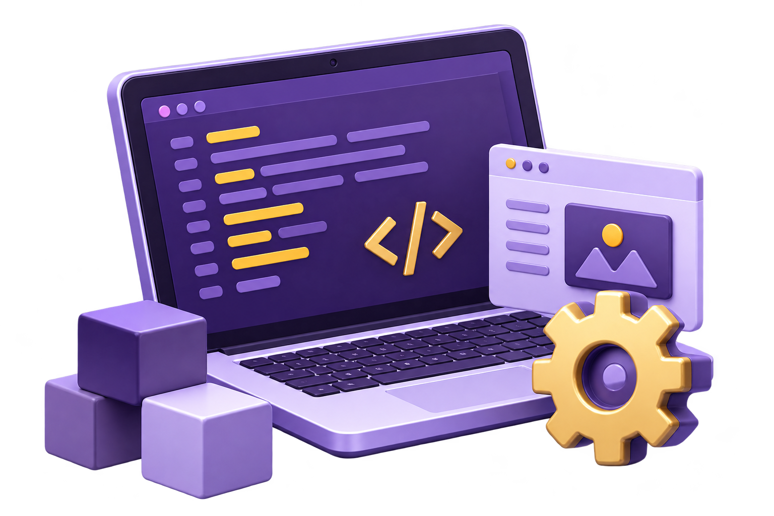 Laptop and coding tools representing practical skill development