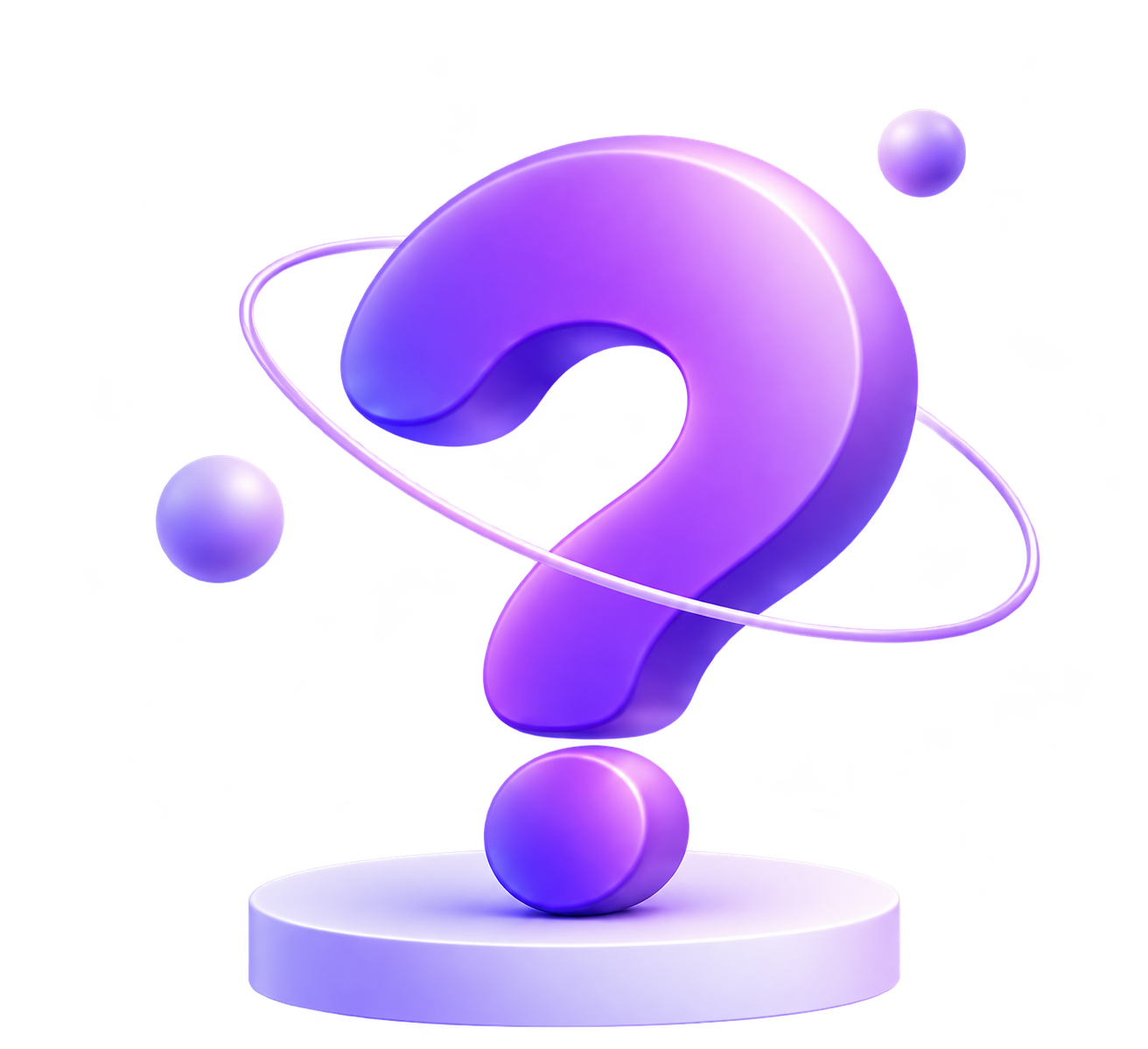 Glossy purple question mark